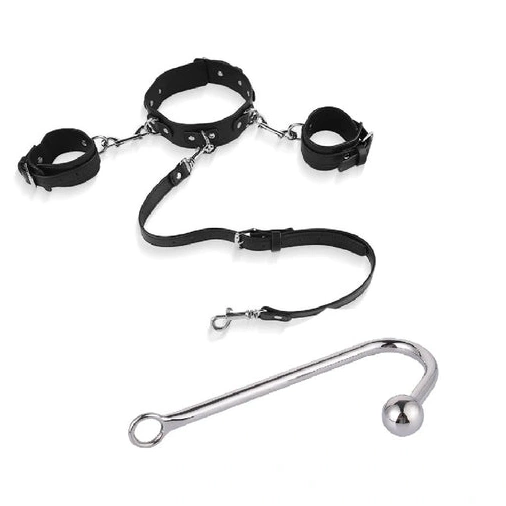 Anal Hooks and Hook Anal Beaded Collar 5334 with Cuffs Elegant 0201